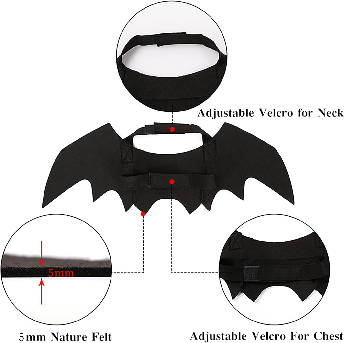 Halloween Pet Bat Wings Cat Dog Bat Costume Cute Black Cat Bat Wings Cosplay Puppy Cat Dress up Accessories