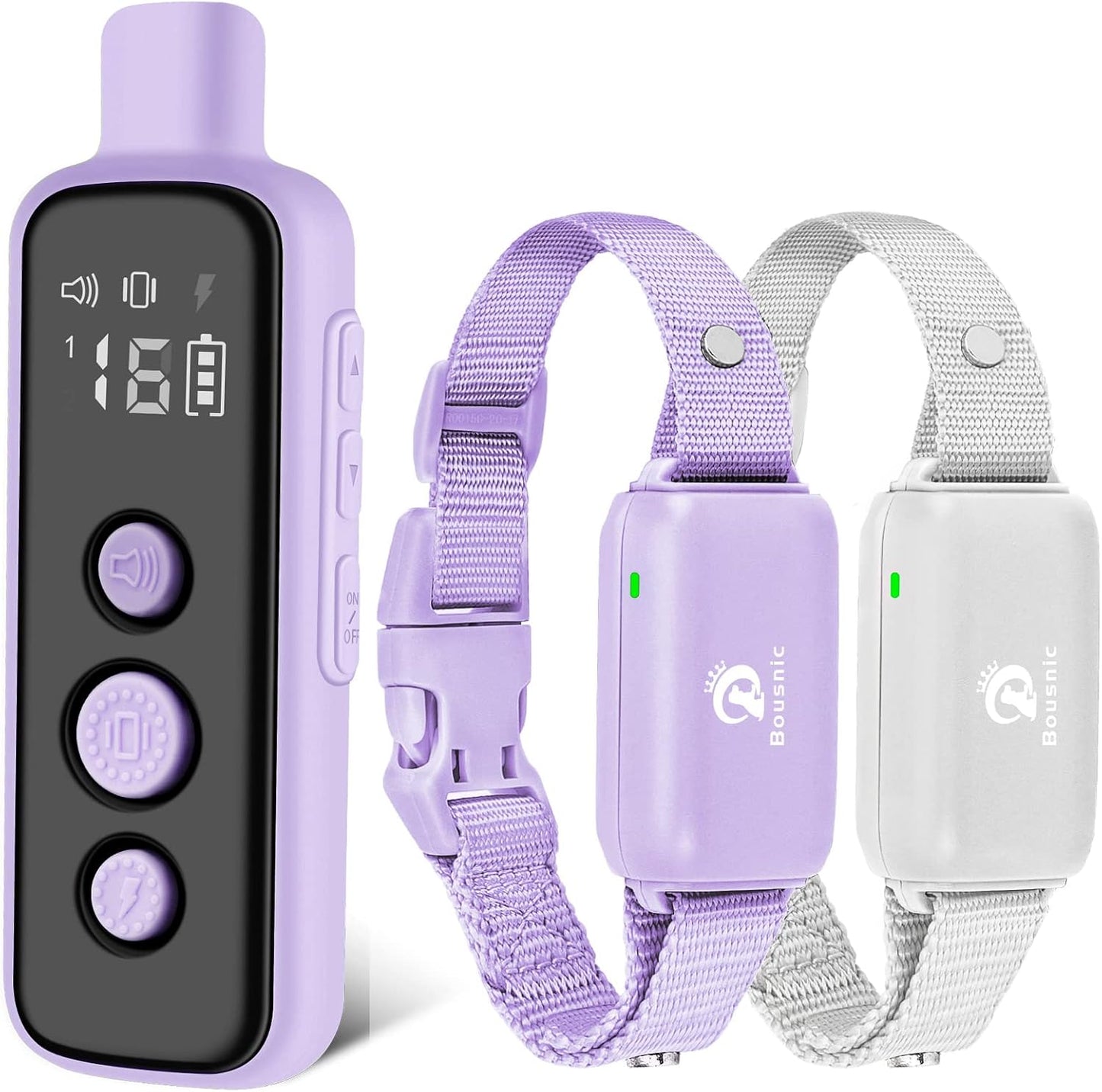 Dog Shock Collar for 2 Dogs - (8-120Lbs) Waterproof Rechargeable Electric Dog Training Collar with Remote for Small Medium Large Dogs with Beep Vibration Safe Shock Modes(Pink)