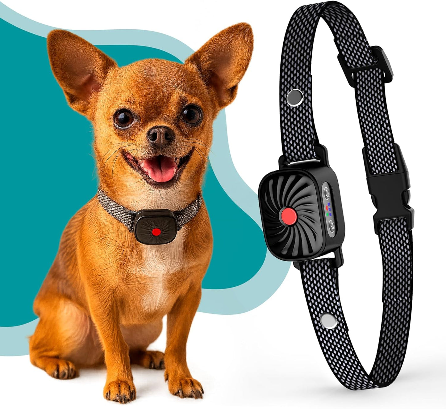 Bark Collar for Small/Medium Dogs, No Shock anti Bark Collar, Rechargeable anti Barking Collar W/2 Vibration & Beep Modes, Waterproof Shockless Smart Dog Stop Barking Control Device (Pink)