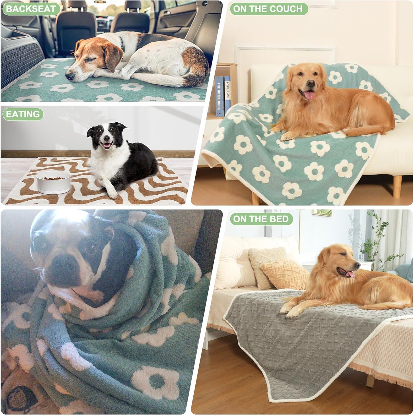 Waterproof Dog Blankets for Medium Large Dogs Washable- Reversable Dog Blanket for Furniture, Sofa, Couch, Crate, Car- Soft Sherpa Dog Throw Plush Pet Bed Blanket Cat Puppy, 40"X60" Grey