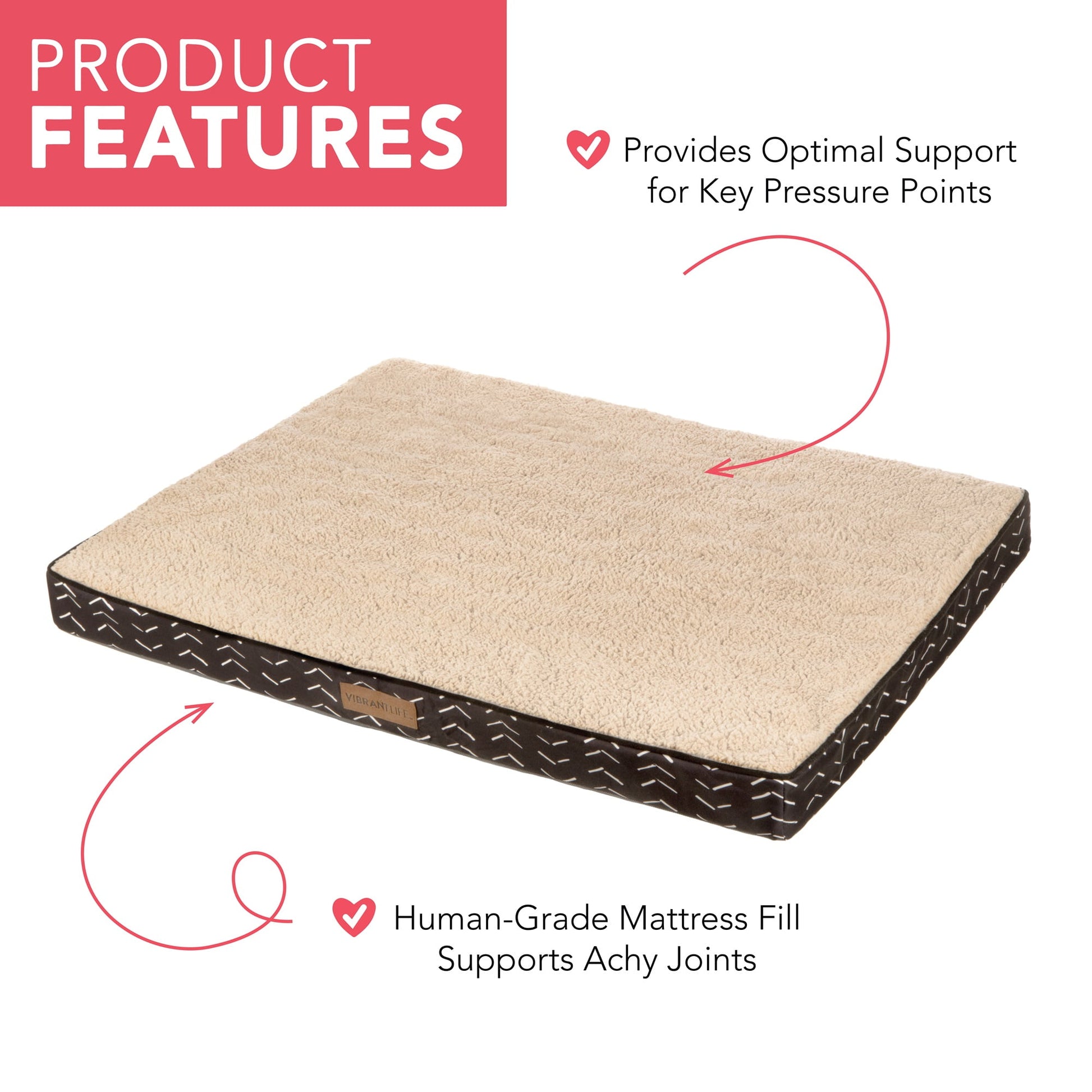 Orthopedic Mattress Edition Pet Bed, Large 40" X 30", Comfort for Dogs up to 70 Lbs
