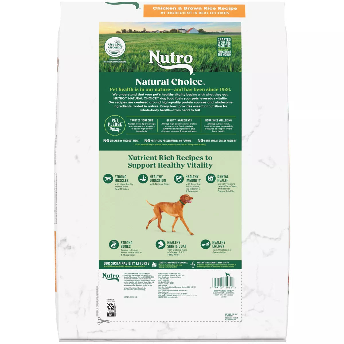 Nutro Natural Choice Chicken, Vegetable and Brown Rice Flavor Senior Dry Dog Food - 13Lbs