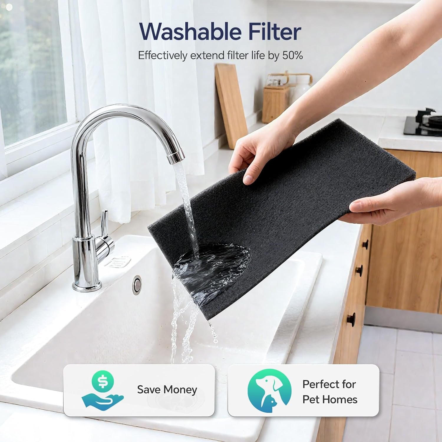 Air Purifiers for Home Large Room, up to 2400 Ft² with Smart Wifi APP Control, Hepa Air Purifier with Washable Filters, PM 2.5 Display for Bedroom, Pets Hair, Pollen, Dander, Smoke
