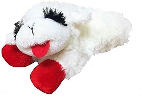 Lamb Chop Dog Plush Toy - Squeaky Dog Toy for Small & Medium Dogs - Extra Soft Plush Dog Toy - Stuffed Animal Dog Toy for Cuddling & Playing - Cute Pet Toy (10", Cream, 5 Squeakers)