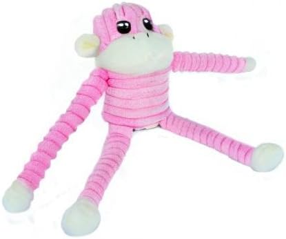 Crinkle Monkey - Interactive Dog Toys to Keep Them Busy, Squeaky Plush Pet Toy for All Breeds, Cute Gift for Small and Medium Dogs, Contains 1 round Squeaker - Small, Pink