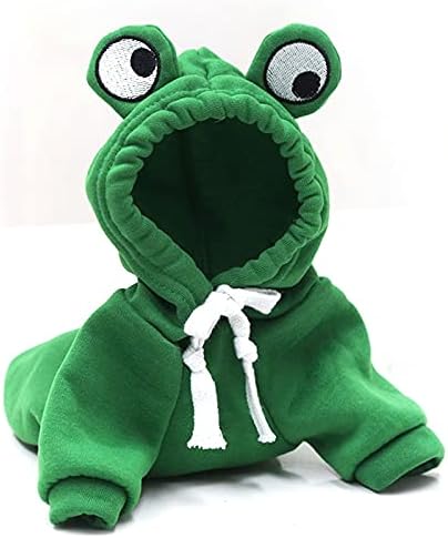 Warm Dog Winter Clothes Cute Fruit Dog Coat Hoodies Fleece Pet Dogs Costume Jacket for French Bulldog Chihuahua Ropa Para Perro(Green,M)