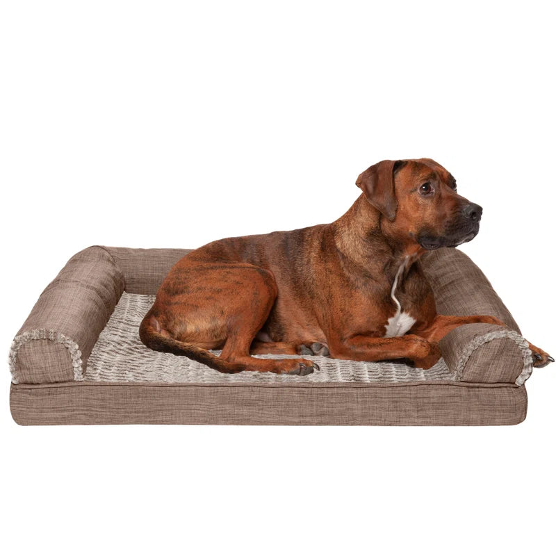Luxe Fur & Performance Linen Sofa Bed
