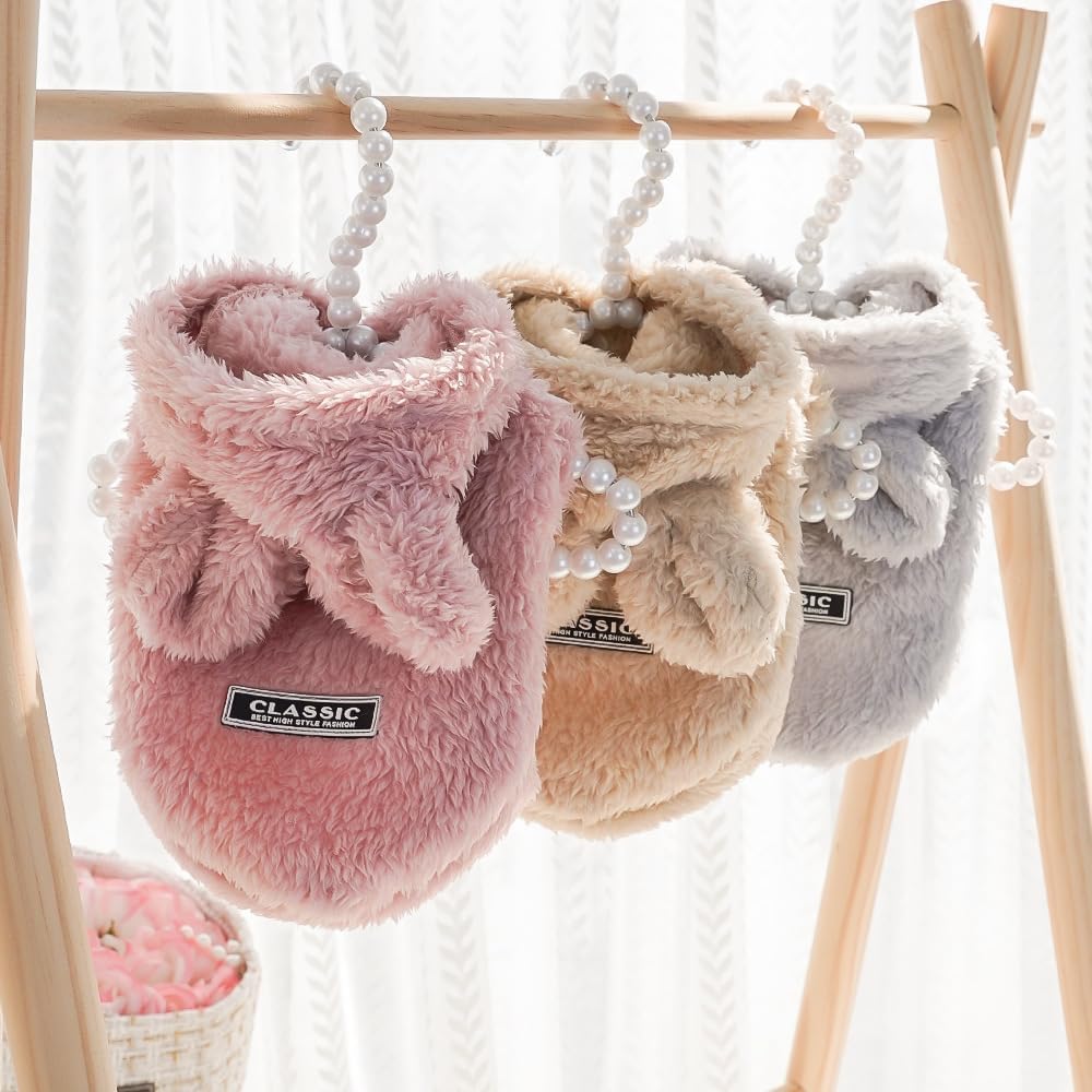 Cat Bunny Ears Costume Cute Dog Kitten Hoodies Sweater Rabbit Ears Puppy Pet Apparel (Medium,Pink)