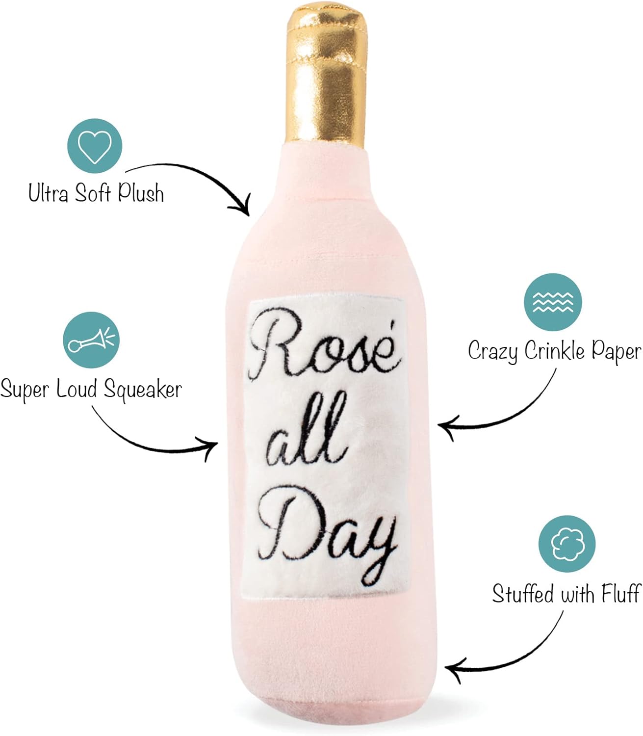 Studio Dog Toy, Rose All Day-Plush Pet Toy (289388) X-Small