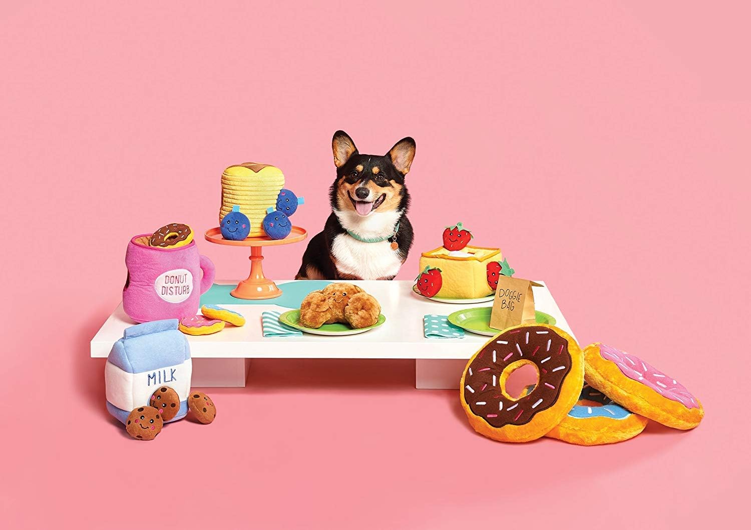 Burrow- Interactive Dog & Puppy Toys for Boredom, Stimulating Pet Products to Keep Them Busy, Hide & Seek Plush Puzzles, Squeaky Toy for Enrichment, for Small & Medium Dogs- Milk and Cookies