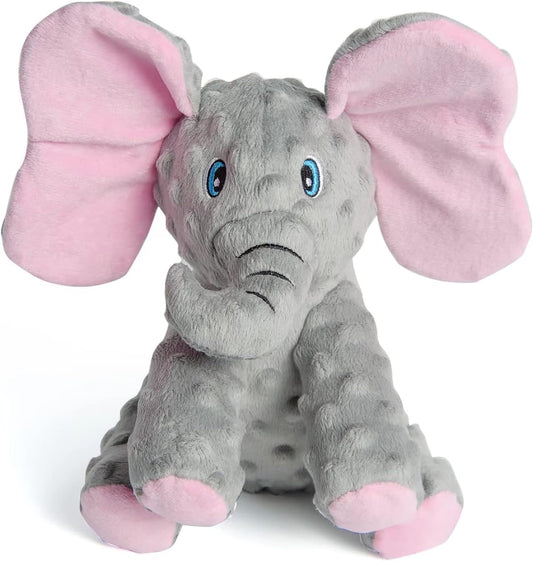 Dog Toys Puppy Toys Cute Squeaky Elephant Dog Toy with Crinkle Paper Stuffed Plush Animal to Keep Them Busy for Small Medium Large Dogs