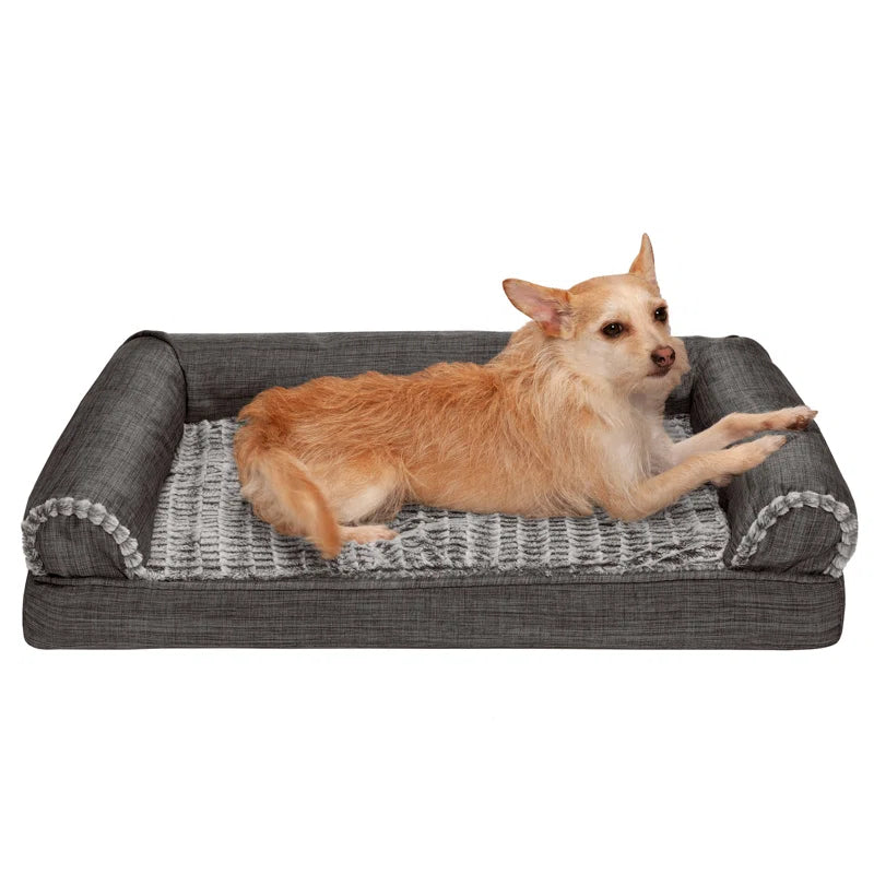 Luxe Fur & Performance Linen Sofa Bed