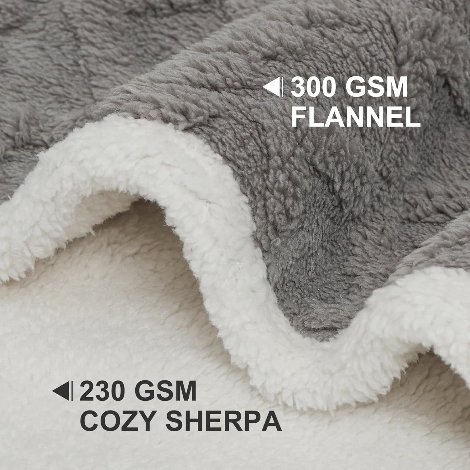 Waterproof Dog Blankets for Medium Large Dogs Washable- Reversable Dog Blanket for Furniture, Sofa, Couch, Crate, Car- Soft Sherpa Dog Throw Plush Pet Bed Blanket Cat Puppy, 40"X60" Grey