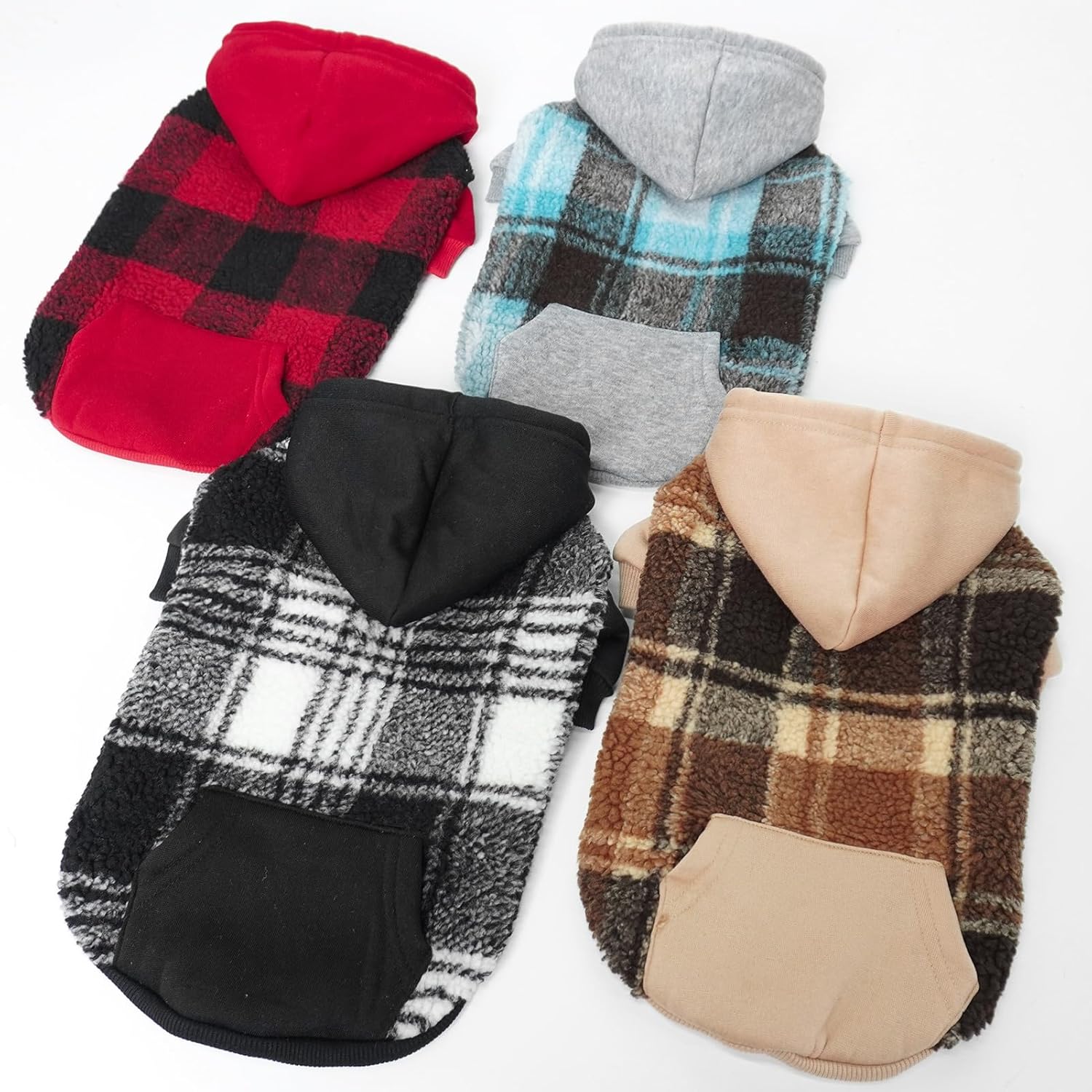 Dog Hoodie Puppy Sweatshirt Warm Dog Sweater Winter Clothes Cold Weather Coats for Small Medium Large Dogs, Black, XL