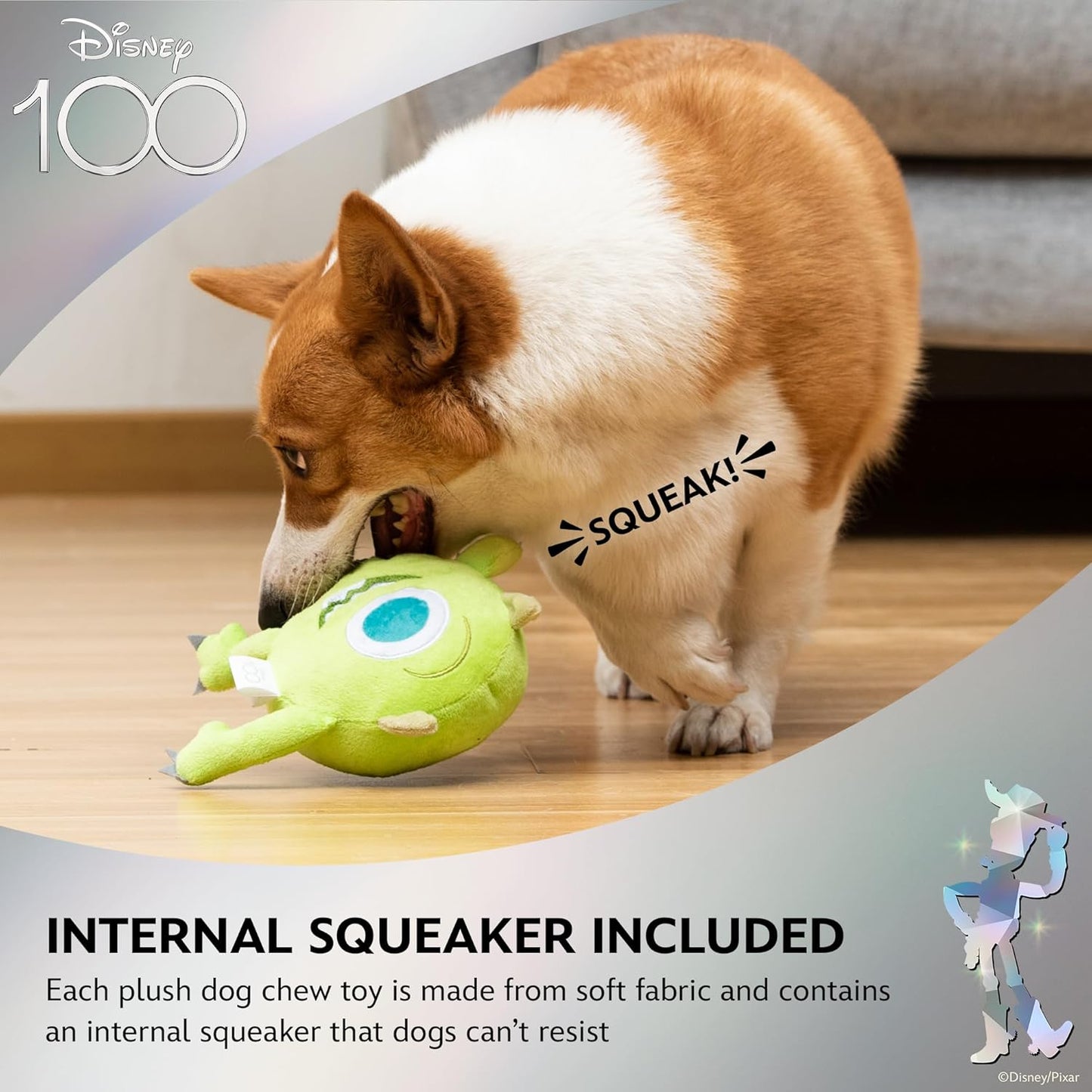 Pixar’S Mike Wazowski Plush Dog Toy 6In | Disney Pixar Dog Toys | Plush Toy for Dogs Inspired by Mike from Pixar’S Monsters, Inc. with Squeaker