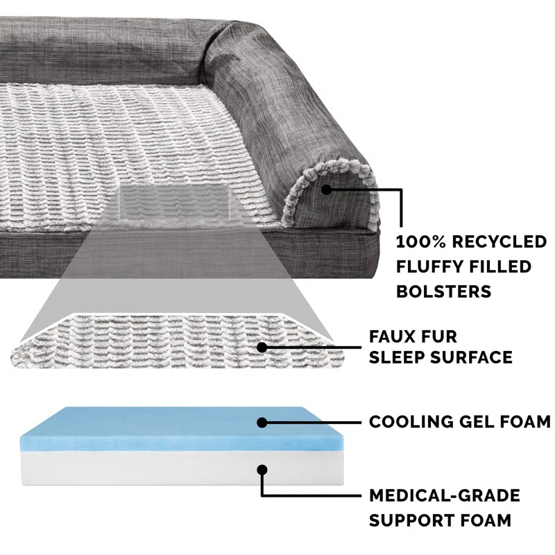 Luxe Fur & Performance Linen Sofa Bed