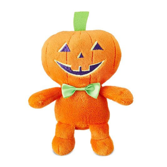 Halloween Plush Dog Toy with Squeaker, Pumpkin Boy, Orange, 6"