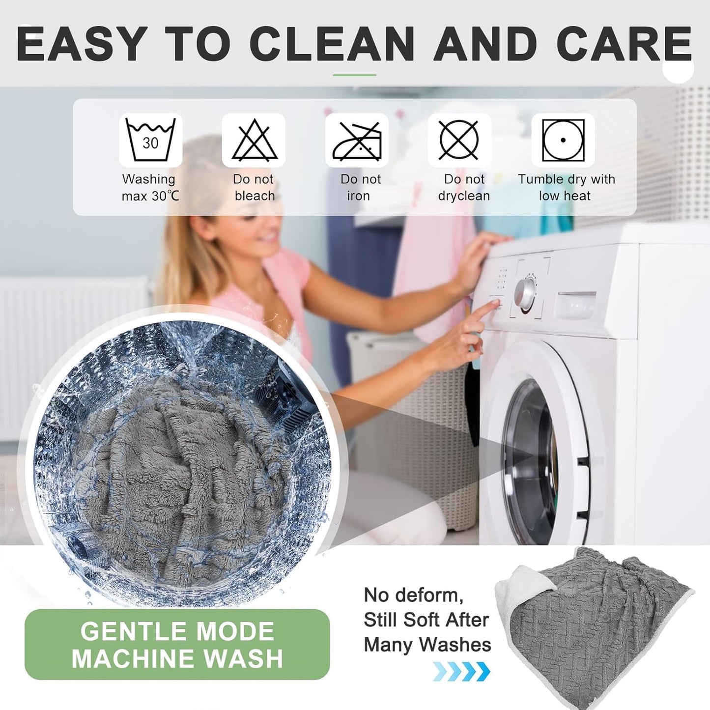 Waterproof Dog Blankets for Medium Large Dogs Washable- Reversable Dog Blanket for Furniture, Sofa, Couch, Crate, Car- Soft Sherpa Dog Throw Plush Pet Bed Blanket Cat Puppy, 40"X60" Grey