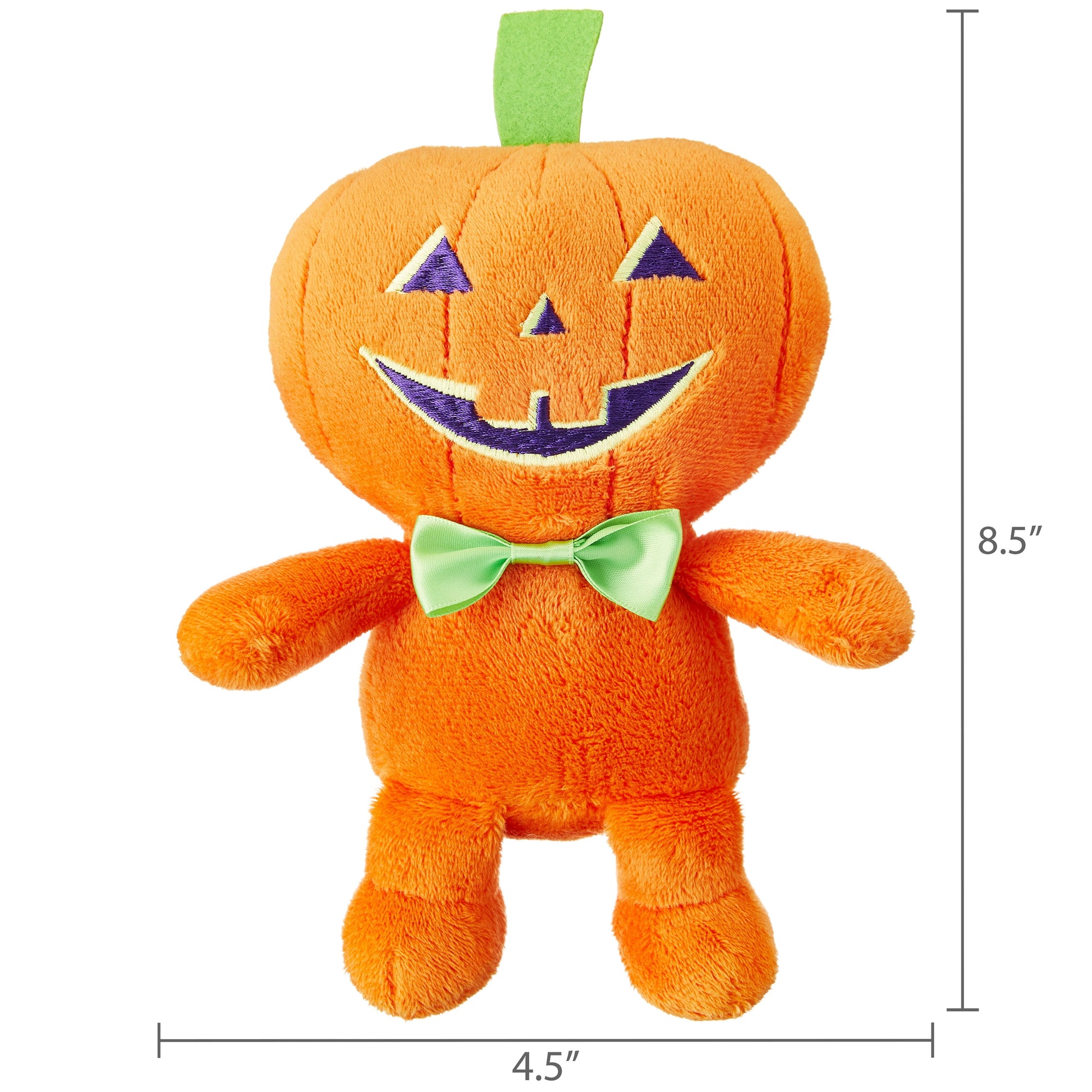 Halloween Plush Dog Toy with Squeaker, Pumpkin Boy, Orange, 6"