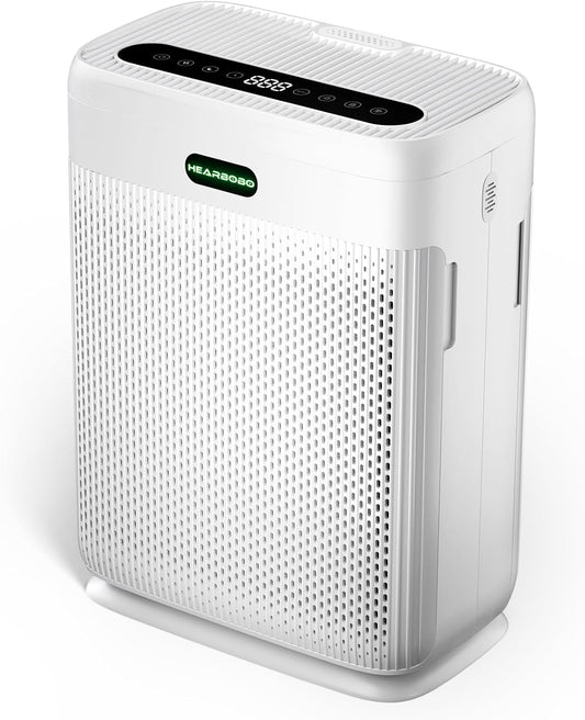 Smart Air Purifiers for Home Large Room up to 2250Sq.Ft, PM2.5 Air Quality Display, H13 HEPA Air Purifier for Home Pets, HEPA Double-Sided 8X Filters, Auto Mode Air Cleaner with Aromatherapy