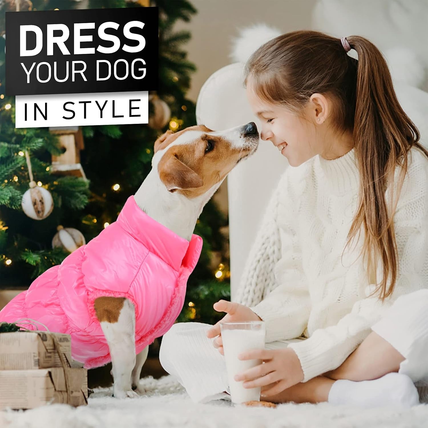 Dog Coat, Waterproof Dog Jacket, Winter Coats for Small Dogs, Windproof Dogs Puffer Jacket, Fleece Pet Snowsuit Puffer Vest with Snap Closure, Cold Weather Coats for Boy Girl Puppy, Pink, S